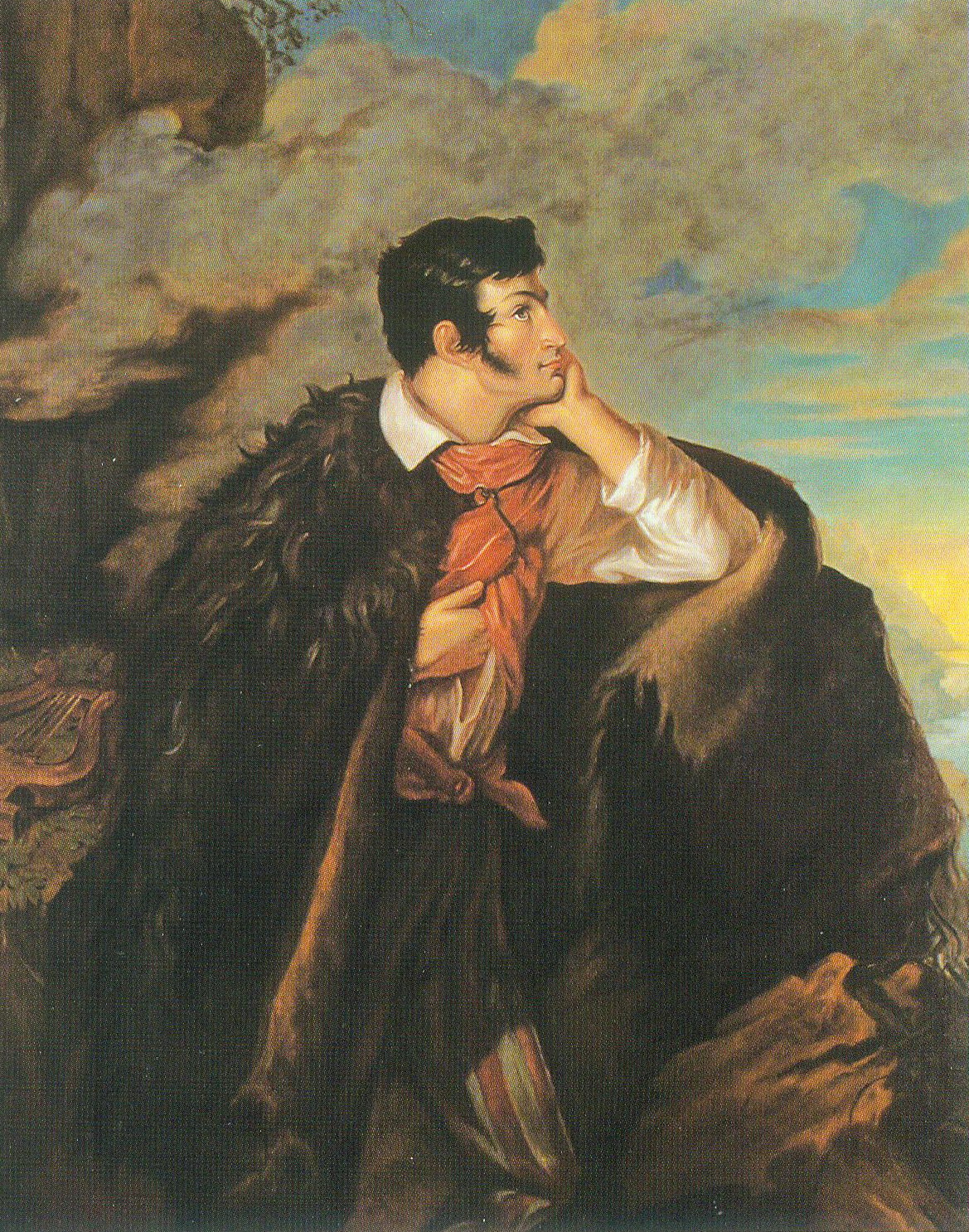 Партрэт Адама Міцкевіча на скале Аю-Даг (1828). Крыніца ілюстрацыі: Валенцій Ваньковіч [Выяўленчы матэрыял] = Валентий Ванькович = Valenty Vankovich : [альбом / аўтар тэксту і складальнік Н. В. Сычова]. – 2-е выд. – Мінск, 2012. – [С. 13] іл.