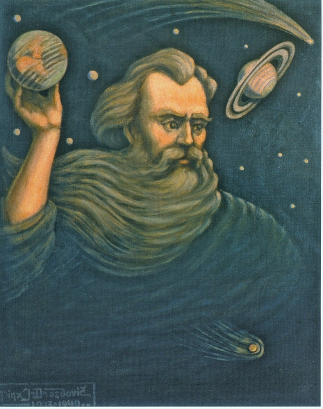 "Космас" (1940–1943). Крыніца ілюстрацыі: Выяўленчае мастацтва Беларусі XX стагоддзя / М. Р. Баразна. – Мінск, 2017. – С. 19.