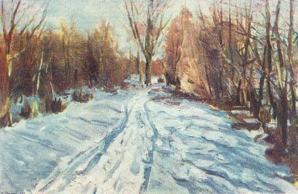 М. В. Дучыц. Зімовы дзень. 1952. Крыніца ілюстрацыі: Мікалай Васільевіч Дучыц / Р. С. Карчэўскі. – Мінск : Дзяржаўнае выдавецтва БССР, 1961. – 65, [1] с., [1] л. партр.