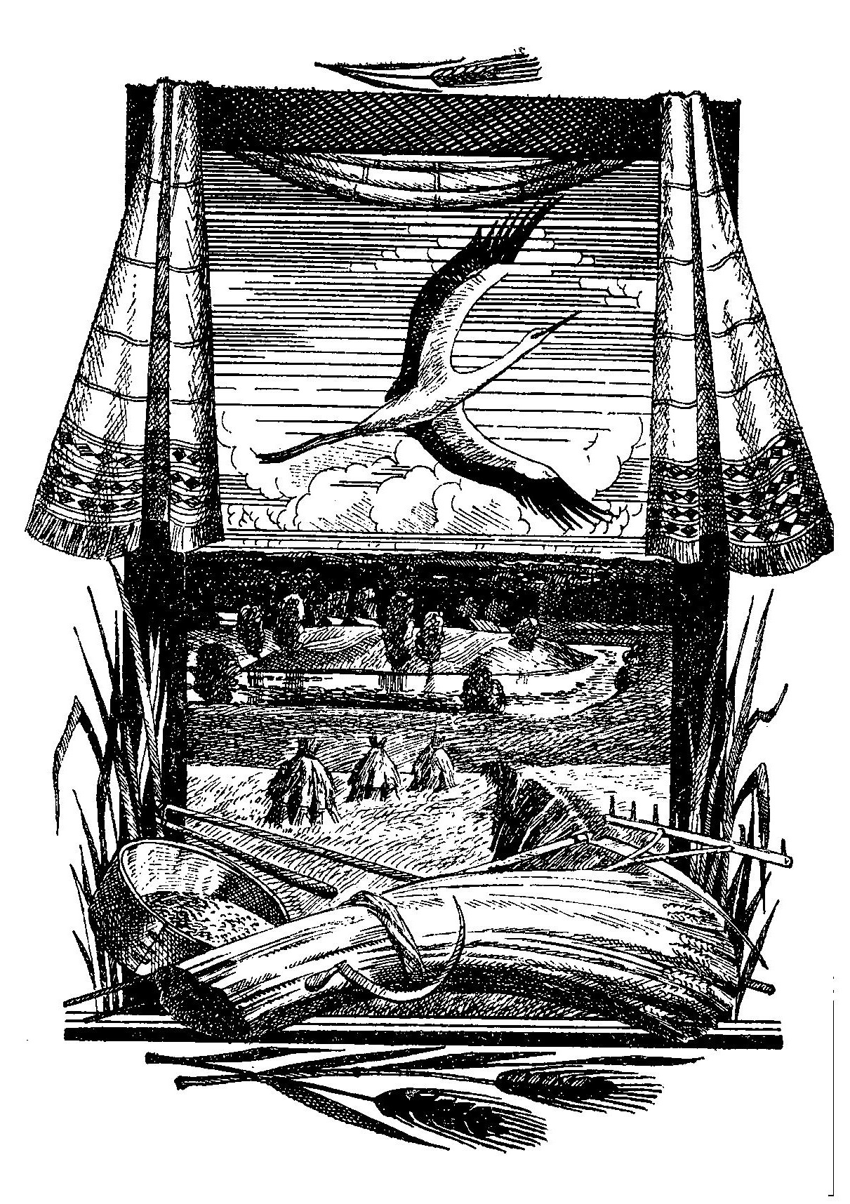 Крыніца ілюстрацыі: Случчына : вершы, паэмы, казкі / Васіль Вітка ; [мастак У. С. Басалыга]. – Мінск : Мастацкая літаратура, 1981. – С. 12.