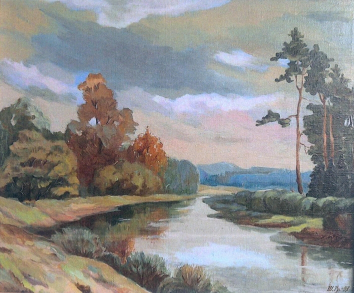 Г.Ф. Шауро "Над рекой Уллой" (1997). Источник иллюстрации: Григорий Шауро. Ученый, педагог, художник [Изоматериал] : [альбом] / [авторы вступительных статей: В. М. Ушакова и др.]. – Минск, 2016. – С. 63.