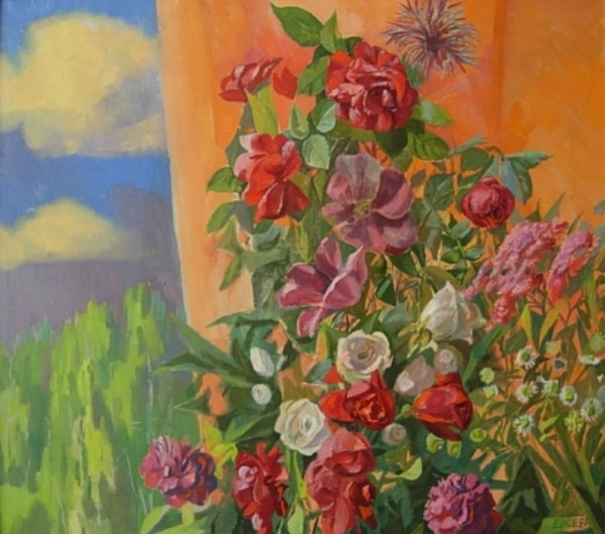 В.К. Евсеев. "Шиповник" (2000). Источник иллюстрации: http://bel-art.by/pic2629.php