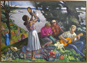 Х. Ліўшыц. "Family". Крыніца ілюстрацыі: http://www.chaimlivchitz.com/about