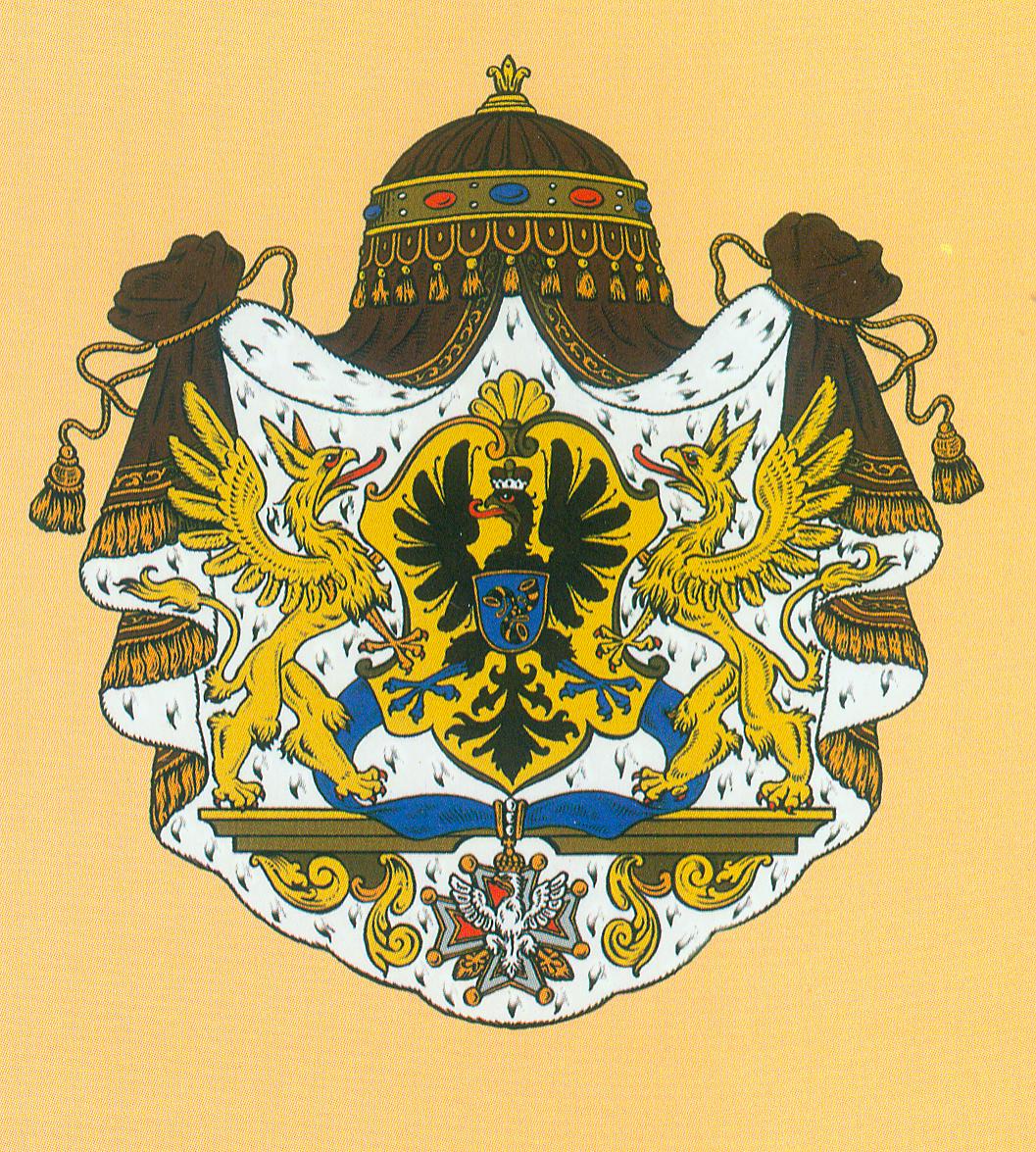 Герб князя Кароля Станислава Радзивилла. Источник иллюстрации: Гербы Радзивиллов [Изоматериал] = Herby Radziwillow : [Комплект открыток] / Художник-геральдист А. Левчик; ОАО "Транстэкс". ― Минск : ООО "Албана-Трейд", Б.г. — 1 обл. (1 с. текста на обл., 13 отд. л.) : офсет цв. 