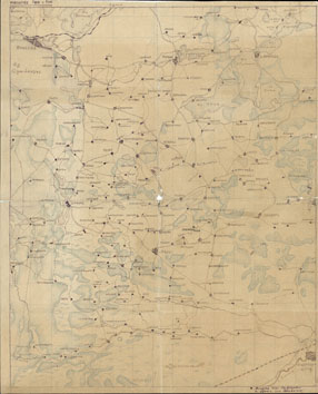 Карта топографическая (самодельная) «Вилейская область, Браславский район» БССР (1943). Источник иллюстрации: http://www.warmuseum.by/