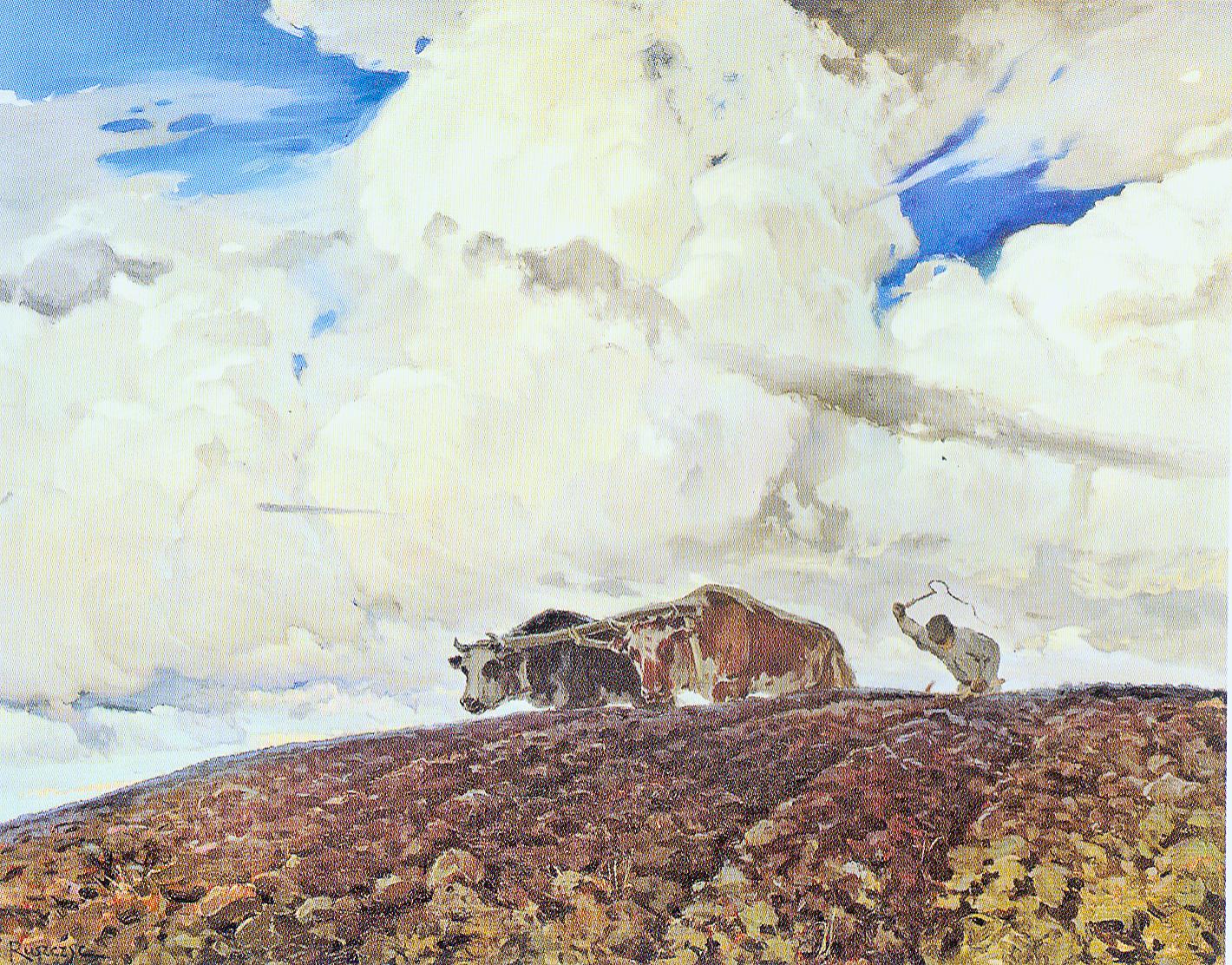 Зямля (1898). Крыніца ілюстрацыі: Фердынанд Рушчыц = Фердинанд Рущиц = Ferdynand Ruschits : [альбом / аўтар тэксту і складальнік У. І. Пракапцоў ; пераклад на англійскую мову А. В. Валасач]. – Мінск, 2015. – С. 37.