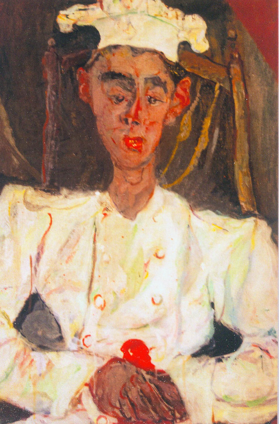 Маленький кондитер (1922–1923). Источник иллюстрации: Смиловичи. Сутин. Царфин = Smilovichi. Soutine. Zarfin : Прастора Хаіма Суціна : комплект из 12 открыток / дизайн-макет – Мария Тихомирова ; фото – Юрий Абдурахманов ; идея, составление, тексты: ЧУК "Наследие и время". – Смиловичи, 2017 (Минск : Ремарк).