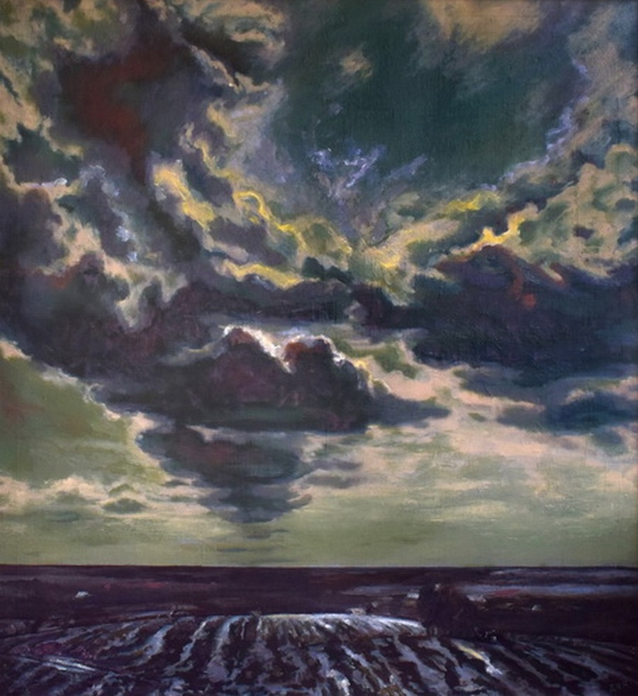 М.К. Дуброва "Зямля палеская". 1998. Крыніца ілюстрацыі: https://www.artmuseum.by/by/vyst/mnulyiya-vyistak/arh_2016/mkalaj-kuzmch-dubrova-zyamlya-paleskaya
