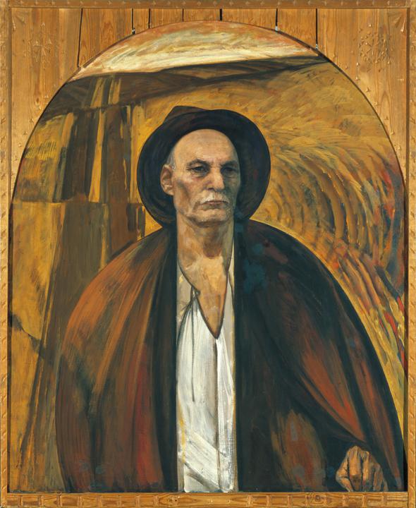 У.І. Стэльмашонак "Партрэт народнага паэта Беларусі Якуба Коласа" (1967). Крыніца ілюстрацыі: Уладзімір Стэльмашонак = Vladimir Stelmashonok : [жывапіс. Графіка : альбом / Міністэрства культуры Рэспублікі Беларусь, ТАА "Магія святла" ; аўтар тэксту і ўкладальнік І. В. Назімава]. – Мінск, 2004. – С. 9.