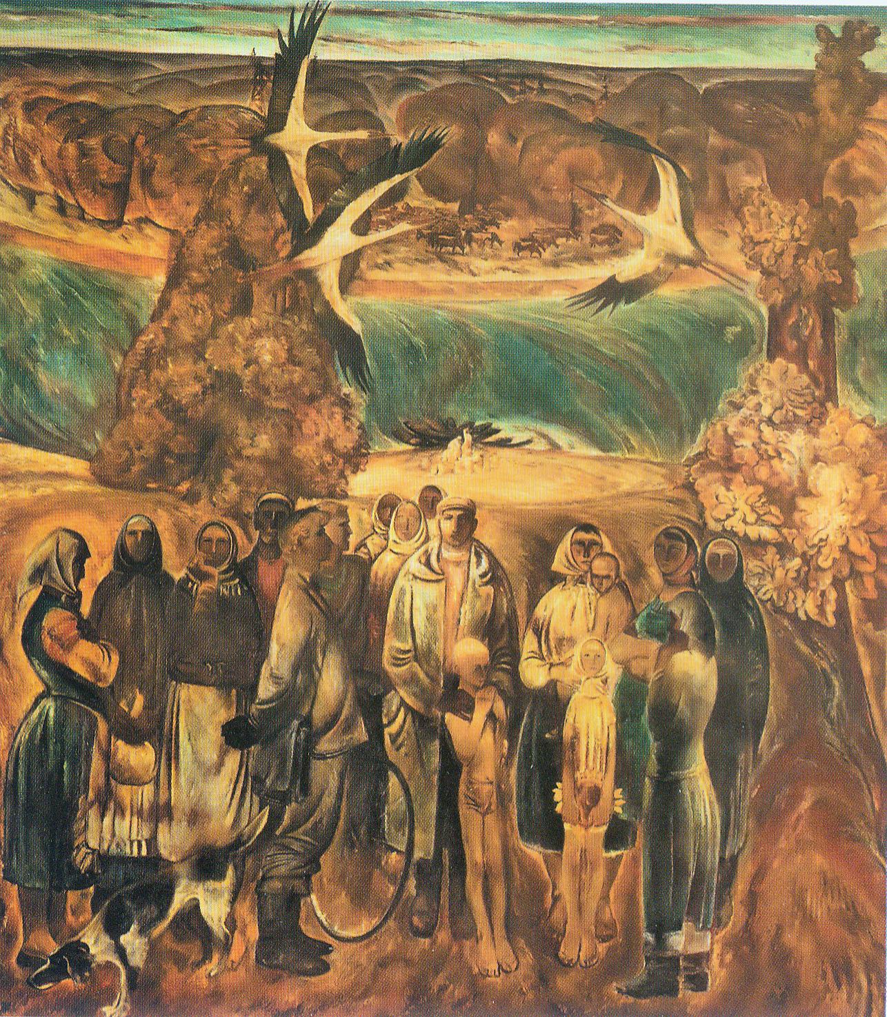 Маё Палессе (1970). Крыніца ілюстрацыі: Гаўрыіл Вашчанка = Гавриил Ващенко = Hauryil Vaschanka : [альбом / аўтар тэксту і складальнік В. А. Архіпава ; пераклад на англійскую мову: А. В. Валасач]. – Мінск, 2019. – С. 45.