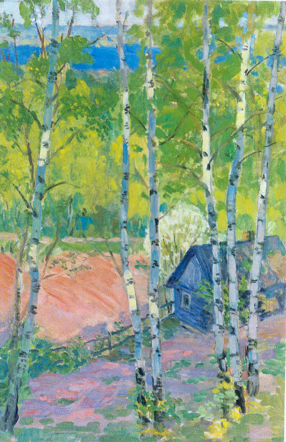 Вясновая казка (1959). Крыніца ілюстрацыі: Пётра Сергіевіч = Пётра Сергиевич = Piotra Siergijevich : [альбом / аўтар тэксту і складальнік Н. М. Усава ; пераклад на англійскую мову К. Г. Анціпава]. – Мінск, 2020. – С. 75.