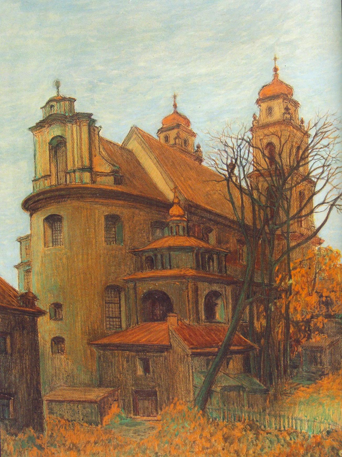 Старый Минск (1944). Источник иллюстрации: Оскар Марикс, 1890–1976 : [книга-альбом] / Государственный музей истории театрального и музыкального искусства Республики Беларусь ; [составители: И. А. Бархатков и др. ; авторы статей: Р. П. Честнова и др.]. – Минск, 2012. – С. 56.