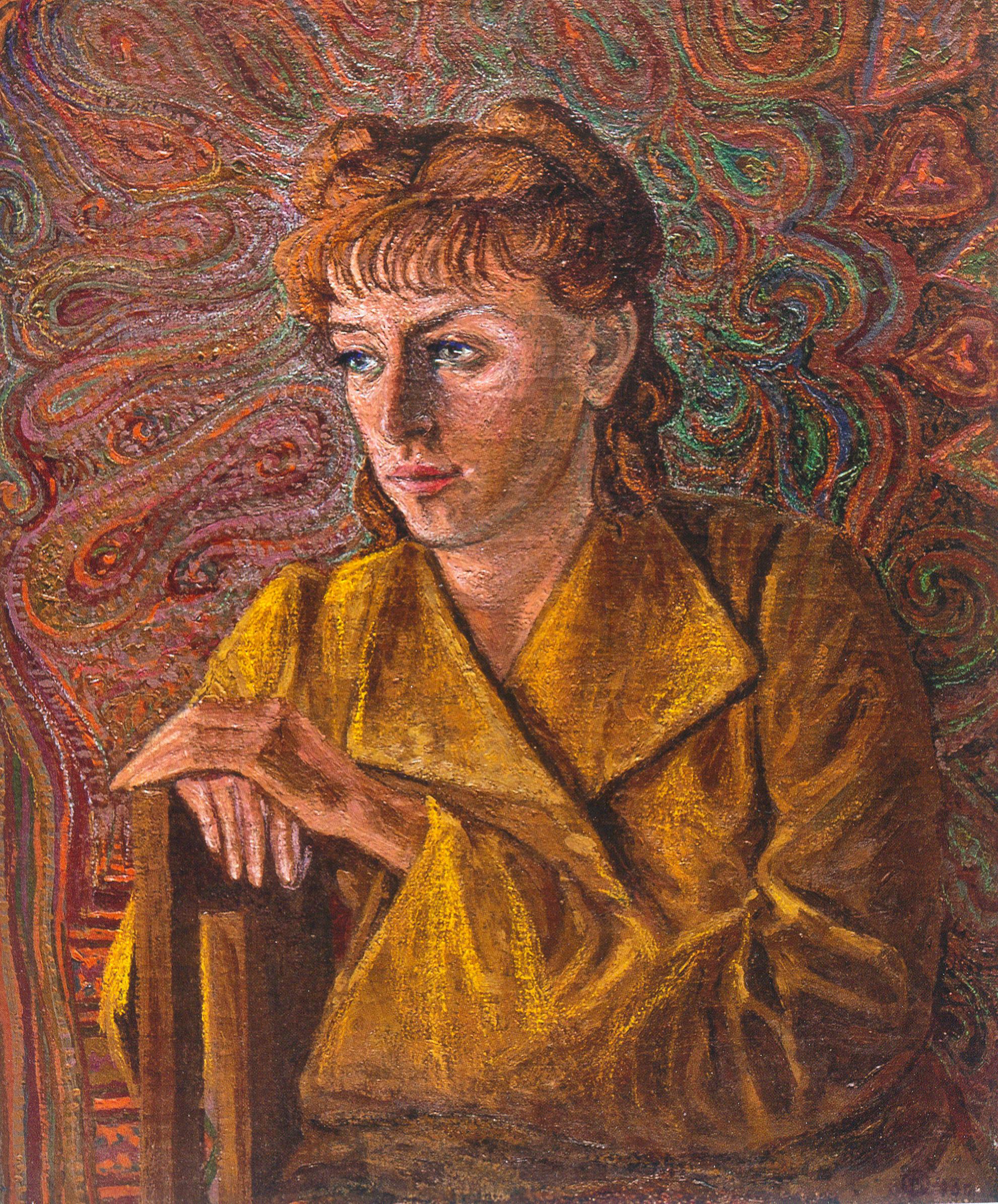 Портрет дочери (1944). Источник иллюстрации: Оскар Марикс, 1890–1976 : [книга-альбом] / Государственный музей истории театрального и музыкального искусства Республики Беларусь ; [составители: И. А. Бархатков и др. ; авторы статей: Р. П. Честнова и др.]. – Минск, 2012. – С. 65.