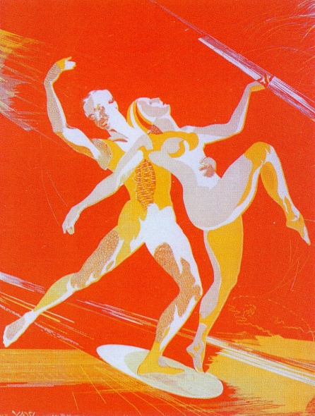 А. Ахола-Вало. Эскіз да афішы "Балет" (1925–1927). Крыніца ілюстрацыі: Выяўленчае мастацтва Беларусі XX стагоддзя / М. Р. Баразна. – Мінск, 2017. – С. 80.