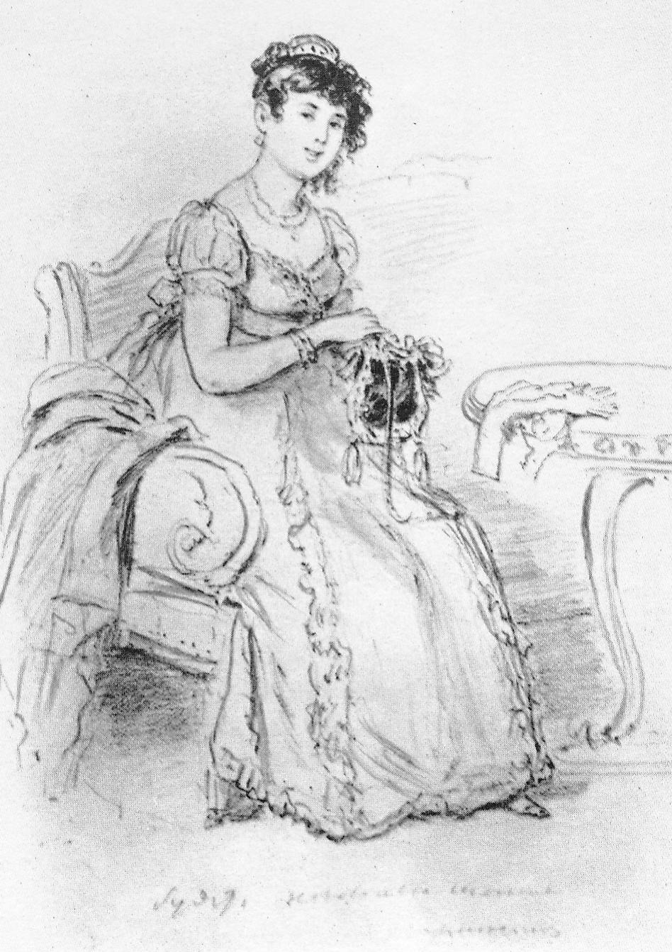 Княгиня Волконская (1866). Источник иллюстрации: Первые иллюстраторы произведений Л. Н. Толстого : [М. С. Башилов, Л. О. Пастернак. Альбом] / авт.-сост. Т. Поповкина, О. Ершова. – Москва, 1978. – С. 22.