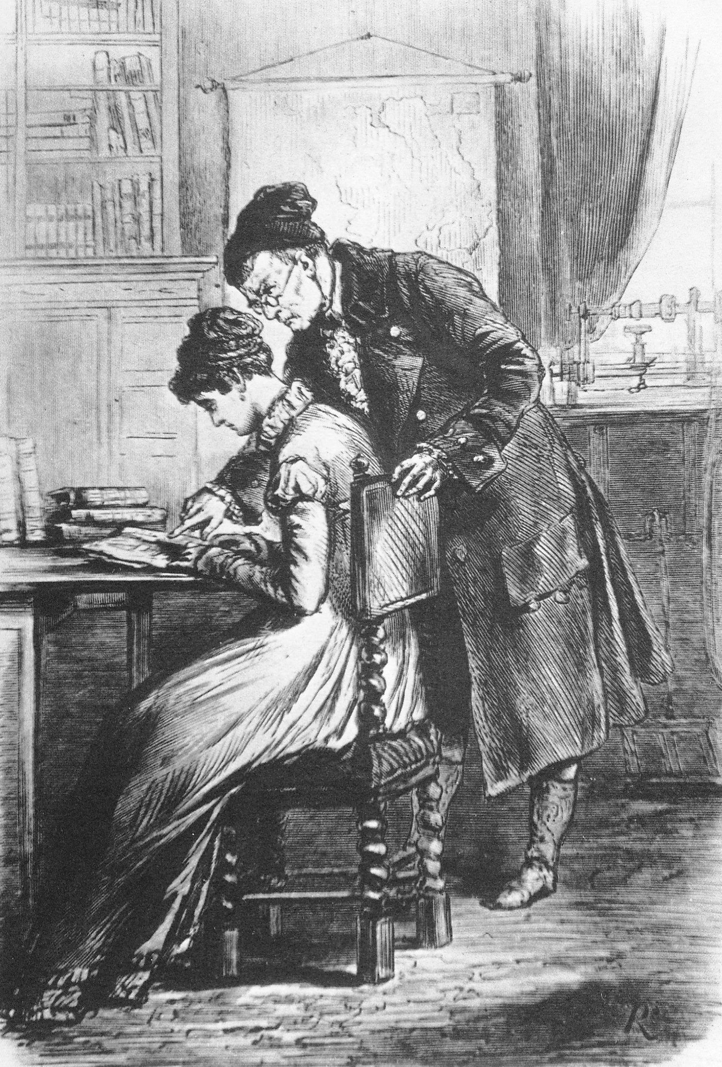 Урок математики (1866). Источник иллюстрации: Первые иллюстраторы произведений Л. Н. Толстого : [М. С. Башилов, Л. О. Пастернак. Альбом] / авт.-сост. Т. Поповкина, О. Ершова. – Москва, 1978. – С. 31.