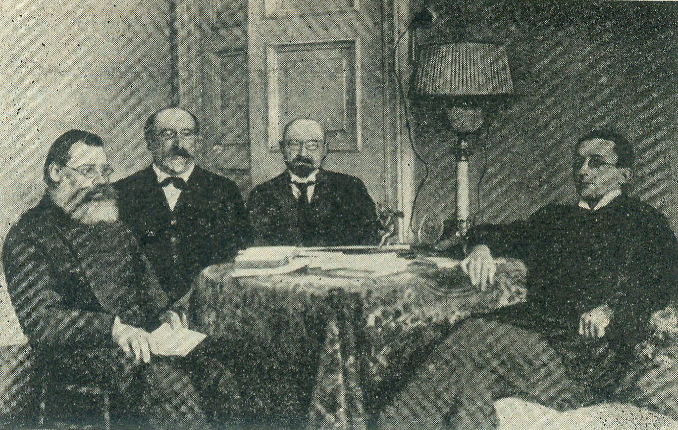 Прафесары Беларускага дзяржаўнага ўніверсітэта (злева направа): М.М. Нікольскі, А.А. Міхайлоўскі, У.І. Пічэта, М.М. Шчакаціхін (1926 г.). Крыніца ілюстрацыі: Мікола Шчакаціхін : хараство непазнанай зямлі / Арсень Ліс ; [рэдактар П. Ф. Глебка]. – Мінск, 1968. – С. 23. 