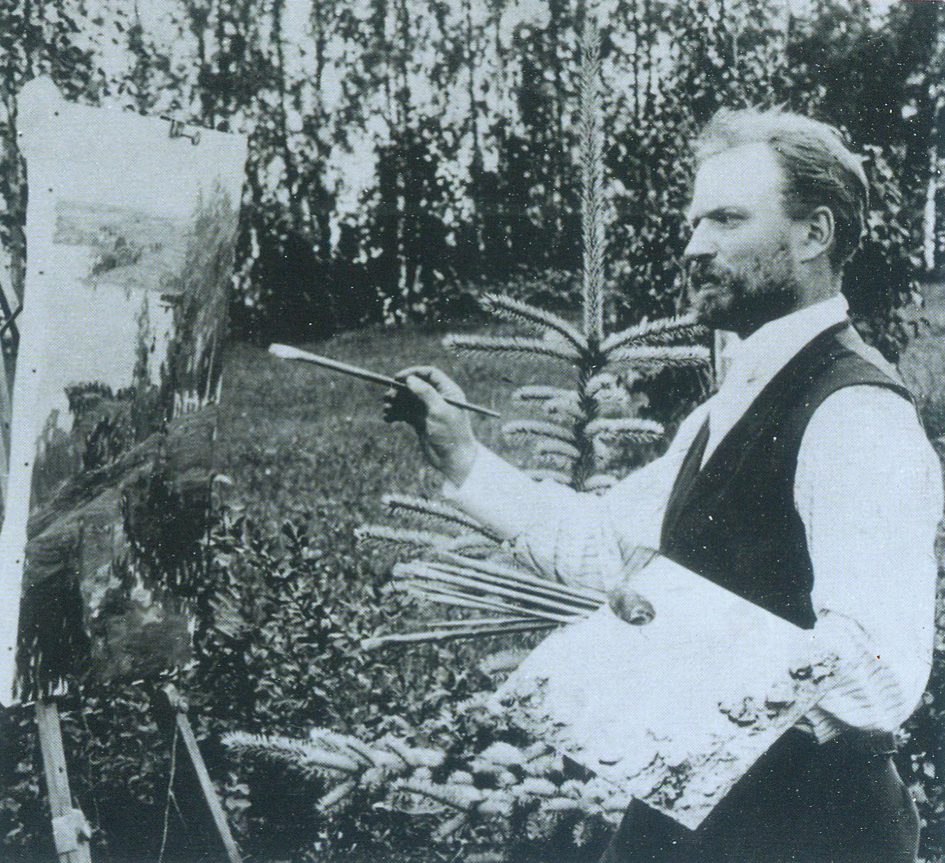 На этюдах (1907–1909). Источник иллюстрации: В. К. Бялыницкий-Бируля. Вновь зацвела весна / [составитель О. В. Давидович ; автор текста В. И. Прокопцов]. – Минск, 2019. – С. 17.