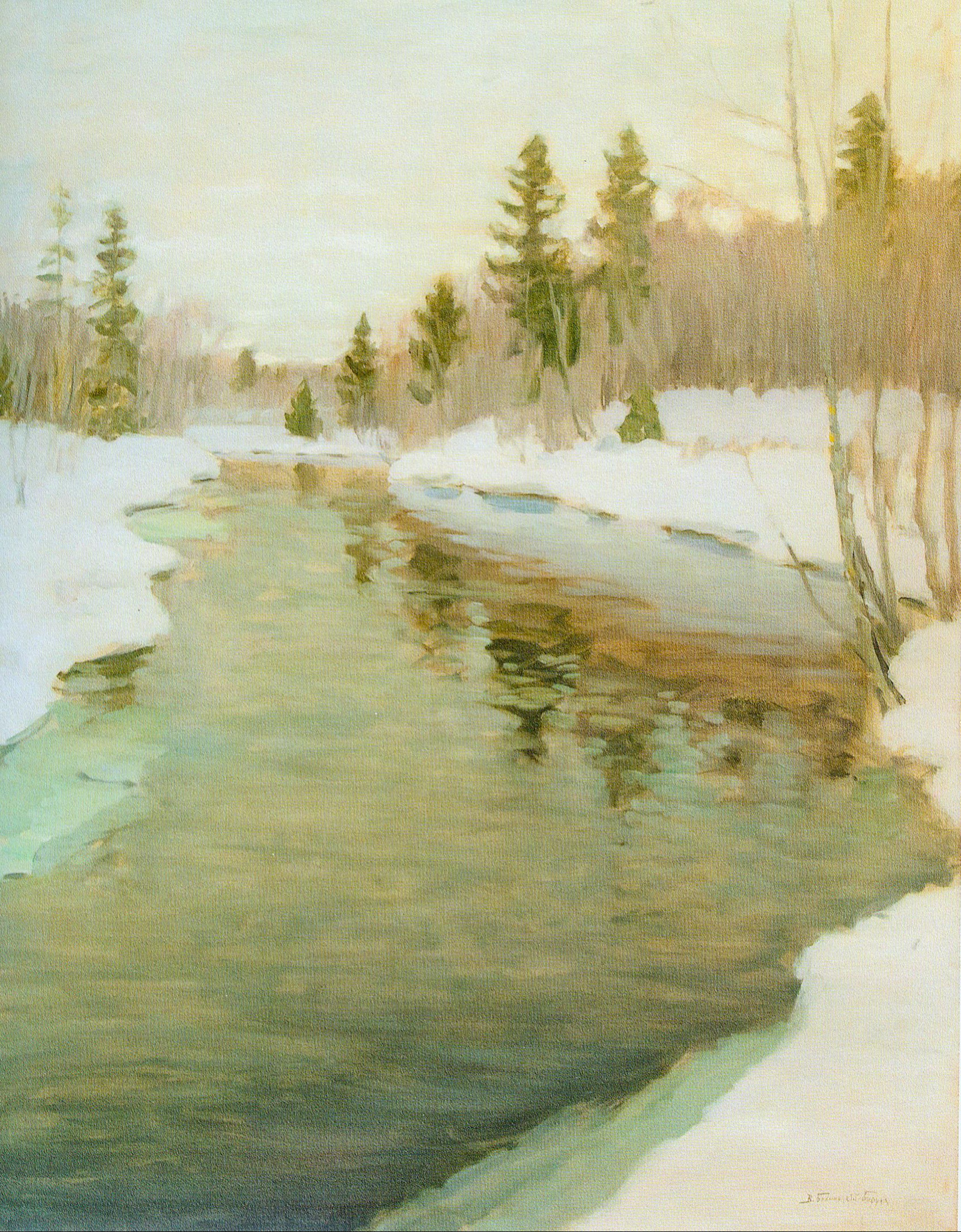 Ранняя вясна (пачатак 1910-х гг.). Крыніца ілюстрацыі: Вітольд Бялыніцкі-Біруля = Витольд Бялыницкий-Бируля = Vitold Byalynitsky-Birulya : [альбом / аўтар тэксту і складальнік У. І. Пракапцоў]. – Мінск, 2020. – С. 79.