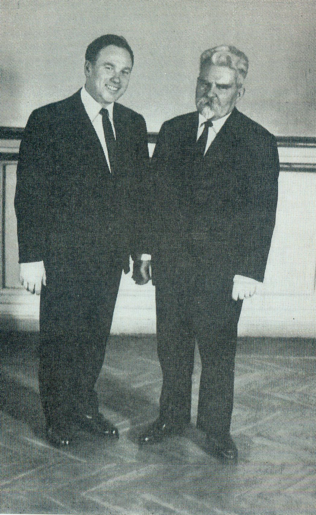 Міхась Шуманскі і Рыгор Шырма (1965).  Крыніца ілюстрацыі: Песня на ўсё жыццё : успаміны пра Р. Р. Шырму / [складальнік В. А. Сізко]. – Мінск, 1983. – С. 2 уклейкі.