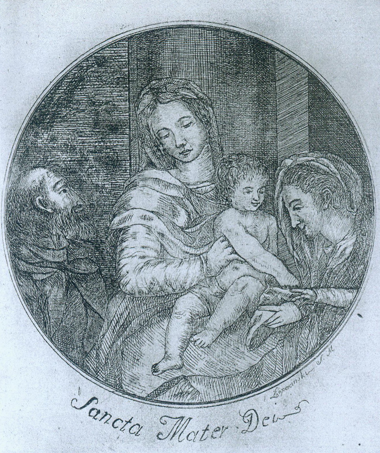 Святое сямейства (медзярыт). Крыніца ілюстрацыі: Ян Лапацінскі / У. І. Рынкевіч. – Мінск, 2011. – С. 3 уклейкі паміж с. 18–19.