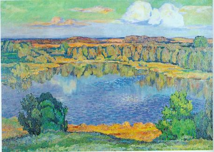 Шыбнёў Я. А. Сіняе возера. Браслаўскі край. Крыніца ілюстрацыі: Беларускі саюз мастакоў : энцыклапедычны даведнік. – Мінск, 1998. – 664 с.