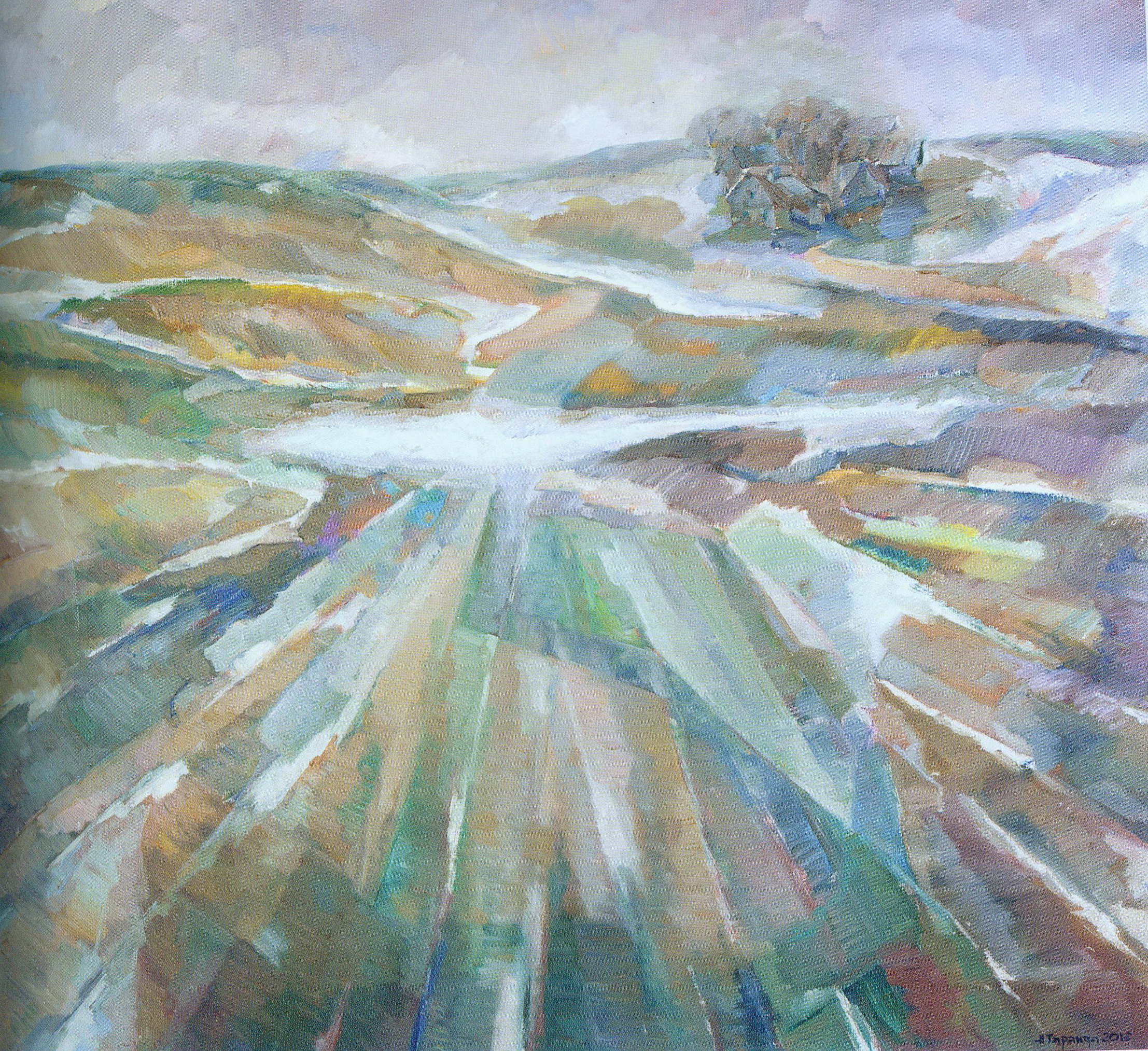 "Март" (2016). Источник иллюстрации: Николай Таранда. Живопись. Графика = Мікалай Таранда. Жывапіс. Графіка = Nikolay Taranda. Painting. Graphic / Белорусский союз художников ; предисловие М. Цыбульского]. – Минск, печ. 2017. – С. 53.