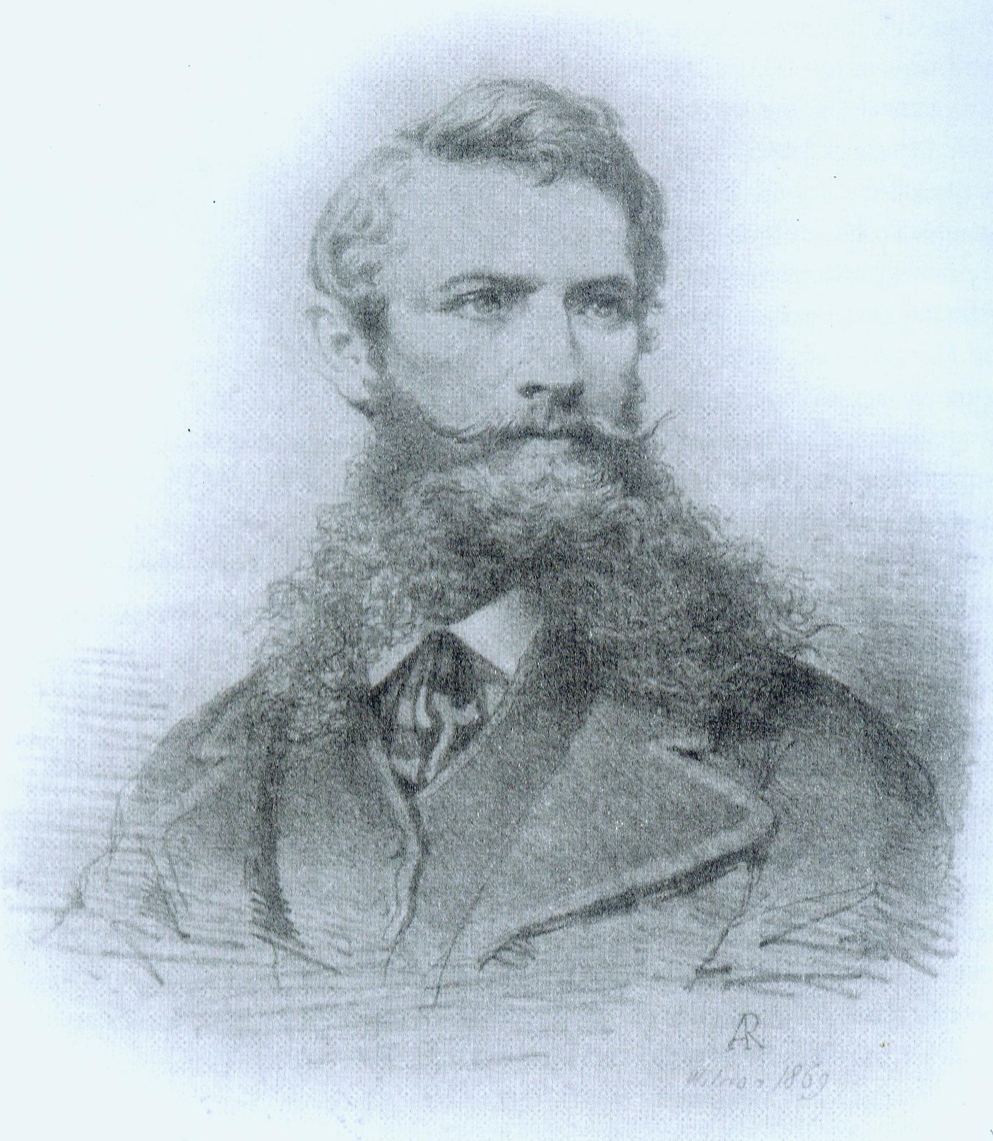 Аўтапартрэт (Вільня, 1860). Крыніца ілюстрацыі: Асобы і вобразы : беларуская графіка XIX стагоддзя / У. І. Рынкевіч. – Мінск, 2019. – С. 130.