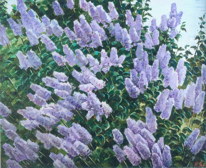 М. Данциг "Сирень" (1962). Источник иллюстрации: Май Данциг. Живопись, графика [Изоматериал] = Mai Dantsig. Painting, graphics : [альбом / автор вступительной статьи Н. Селицкая ; фото: Е. Колчев, Д. Козлов, А. Спринчан]. – Минск, 2016. – С. 92.