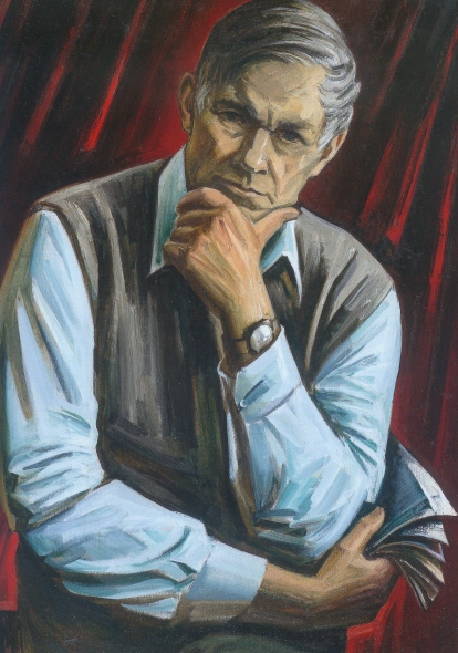 М. Данциг "Портрет писателя Василя Быкова" (1987). Источник иллюстрации: Май Данциг. Живопись, графика [Изоматериал] = Mai Dantsig. Painting, graphics : [альбом / автор вступительной статьи Н. Селицкая ; фото: Е. Колчев, Д. Козлов, А. Спринчан]. – Минск, 2016. – С. 157.