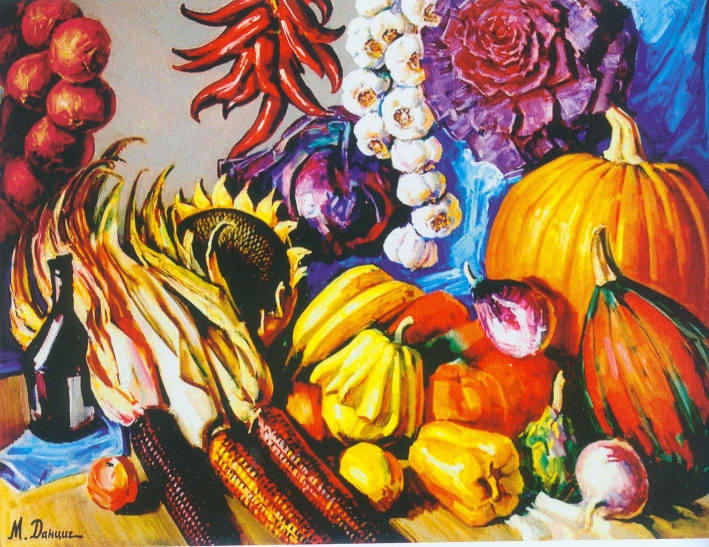 М. Данциг "Натюрморт" (1998). Источник иллюстрации: Май Данциг. Живопись, графика [Изоматериал] = Mai Dantsig. Painting, graphics : [альбом / автор вступительной статьи Н. Селицкая ; фото: Е. Колчев, Д. Козлов, А. Спринчан]. – Минск, 2016. – С. 168.