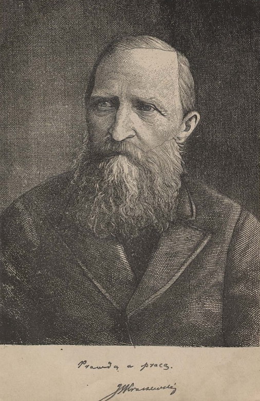 Ю.І. Крашэўскі. Крыніца ілюстрацыі: Księga pamiątkowa Jubileuszu J. I. Kraszewskiego 1839 roku : [юбілейны зборнік]. – Kraków : nakładem Komitetu wydawniczego, 1881 (drukiem Wł. A. Anczyca i Spółki). – [6], 342 с.