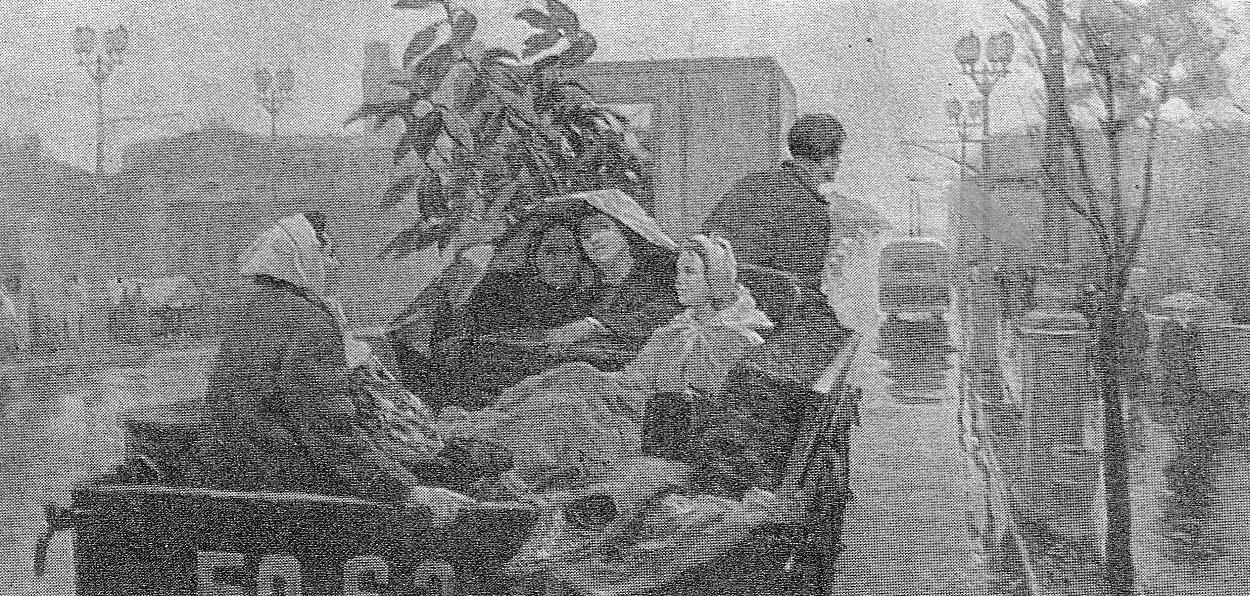 У новы дом (1962). Крыніца ілюстрацыі: Монас Ісакавіч Манасзон : [альбом] / Саюз мастакоў БССР ; [аўт. тэкста Я. І. Садоўскі]. – Мінск, 1978. – С. [22].