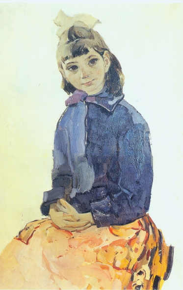 Портрет девочки (1969). Источник иллюстрации: Художник Исаак Боровский (1921–1991) : альбом / Витебский краеведческий фонд имени А. Сапунова. – Витебск, 1997. – 79 с.