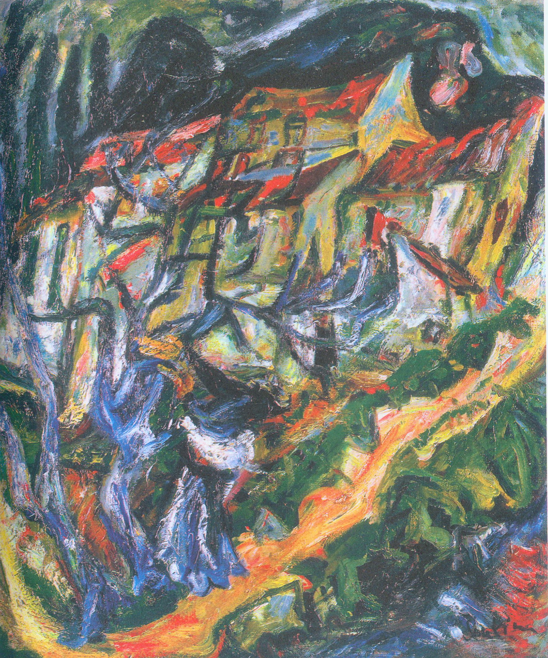 Горный пейзаж (около 1920). Источник иллюстрации: Хаим Сутин : 1893–1943 / Михаил Герман. – Москва, 2019. – С. 93.