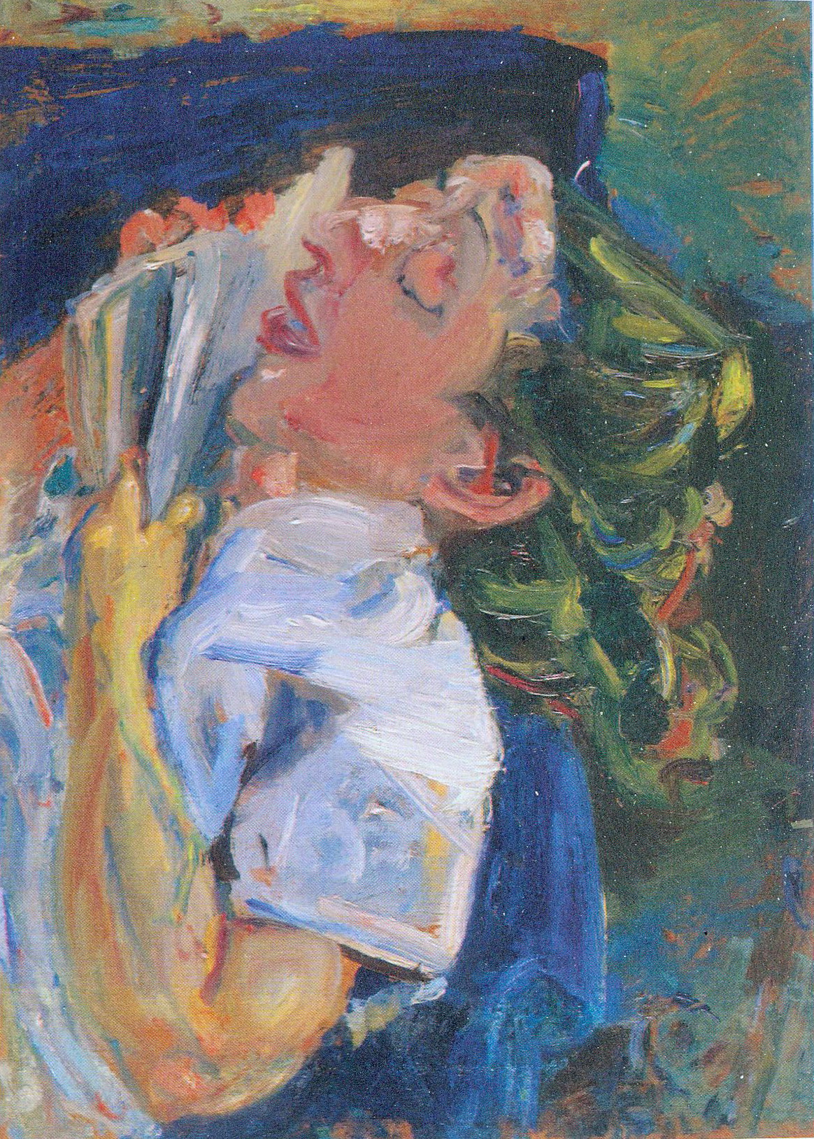 Женщина, уснувшая с книгой (Мадлен Кастен) (около 1937). Красные дома (около 1917). Источник иллюстрации: Хаим Сутин : 1893–1943 / Михаил Герман. – Москва, 2019. – С. 213.