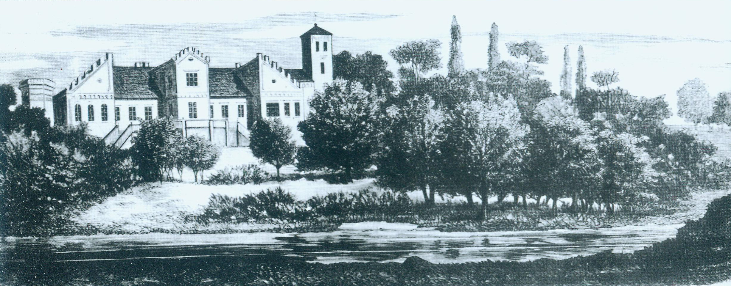 Фотакопія малюнка "Пясочна. Палац Ёдкаў" (1864). Крыніца ілюстрацыі: Я. О. Наркевіч-Ёдка ў творах мастакоў і фотамайстроў [Выяўленчы матэрыял] / [укладанне, прадмова У. Кісялёва]. – [Б. м. : б. в., друк 2008] (Мінск : Друк-С). 