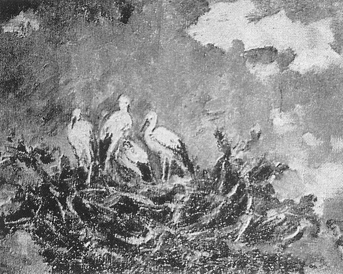 Буслы (1953). Крыніца ілюстрацыі: Лі Соф'я Дзмітрыеўна : каталог выстаўкі твораў мастака / [прадмова У. Бойкі]. – Мінск, 1975. – С. [9].