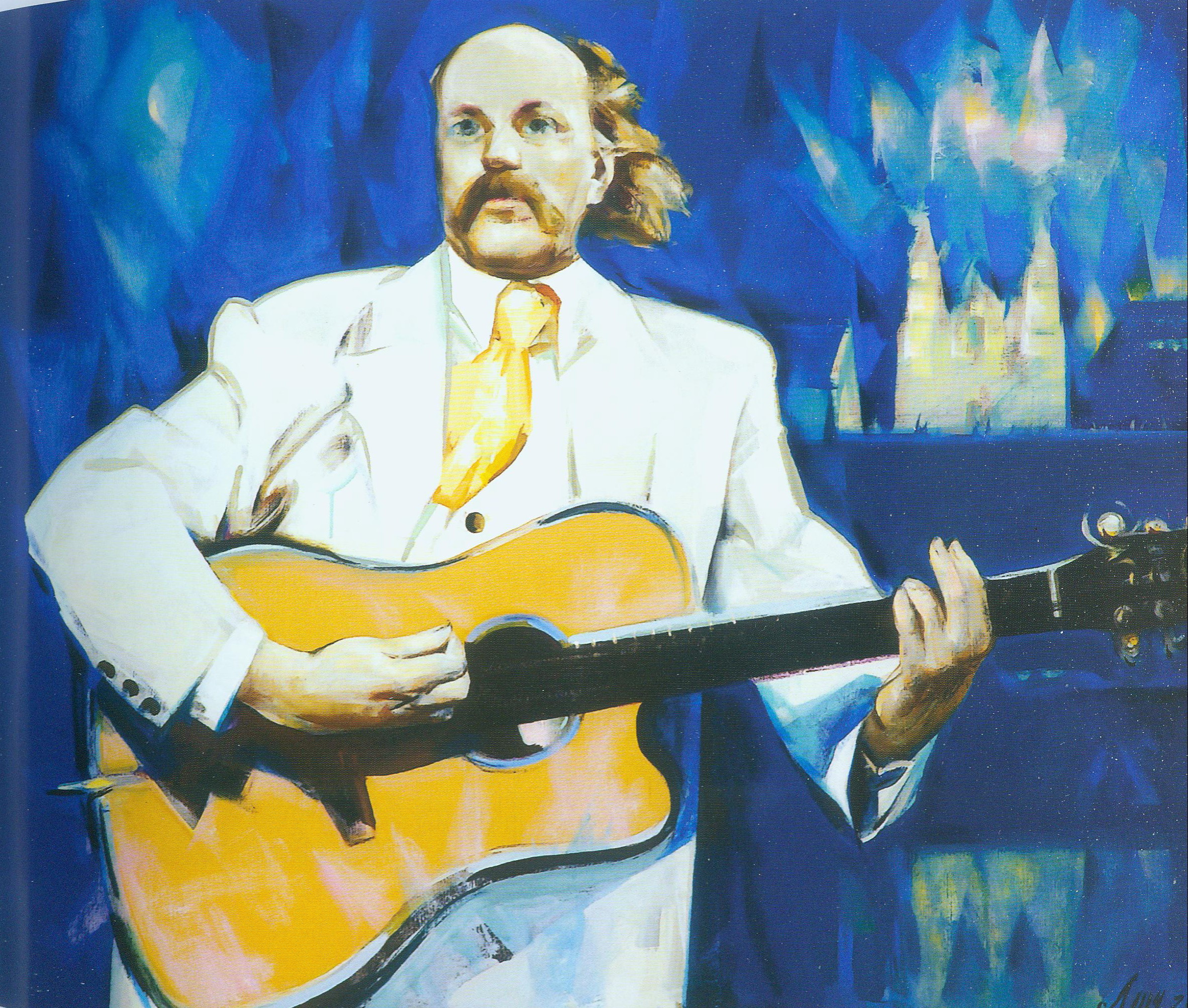 Партрэт народнага артыста СССР Уладзіміра Мулявіна (2003). Крыніца ілюстрацыі: Час і прастора Леаніда Шчамялёва : жывапіс XXI : [альбом жывапісу / аўтар тэксту і ўкладальнік Б. Крэпак ; пераклад з беларускай мовы С. Сіверына ; фота Ю. Іванова, А. Спрынчана]. – Мінск, 2008. – С. 8.