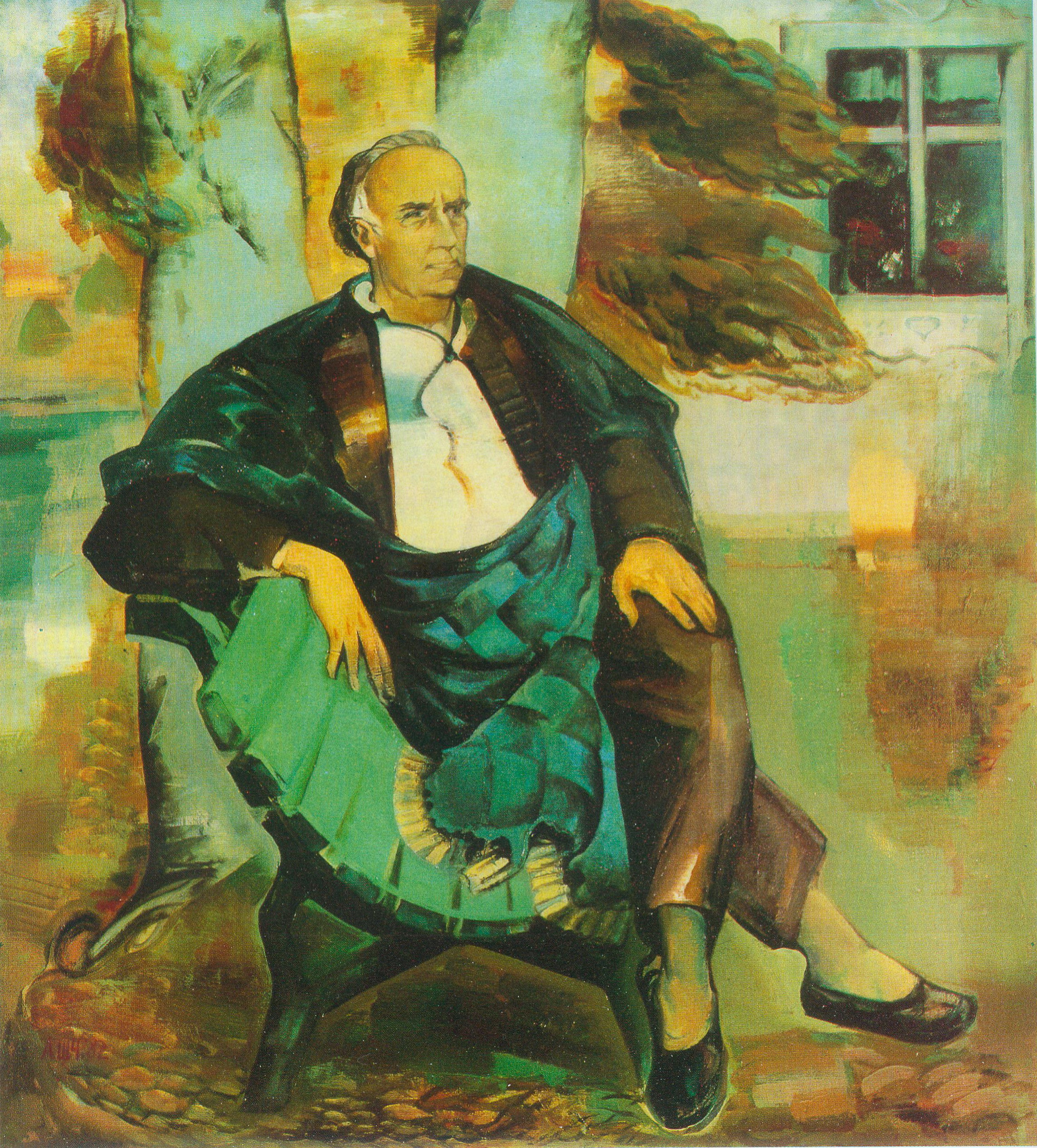 Партрэт народнага мастака БССР Віталя Цвіркі (1983). Крыніца ілюстрацыі: Леанід Шчамялёў = Леонид Щемелев : альбом  Б. А. Крэпак. – Мінск, 1989. – С. [80].