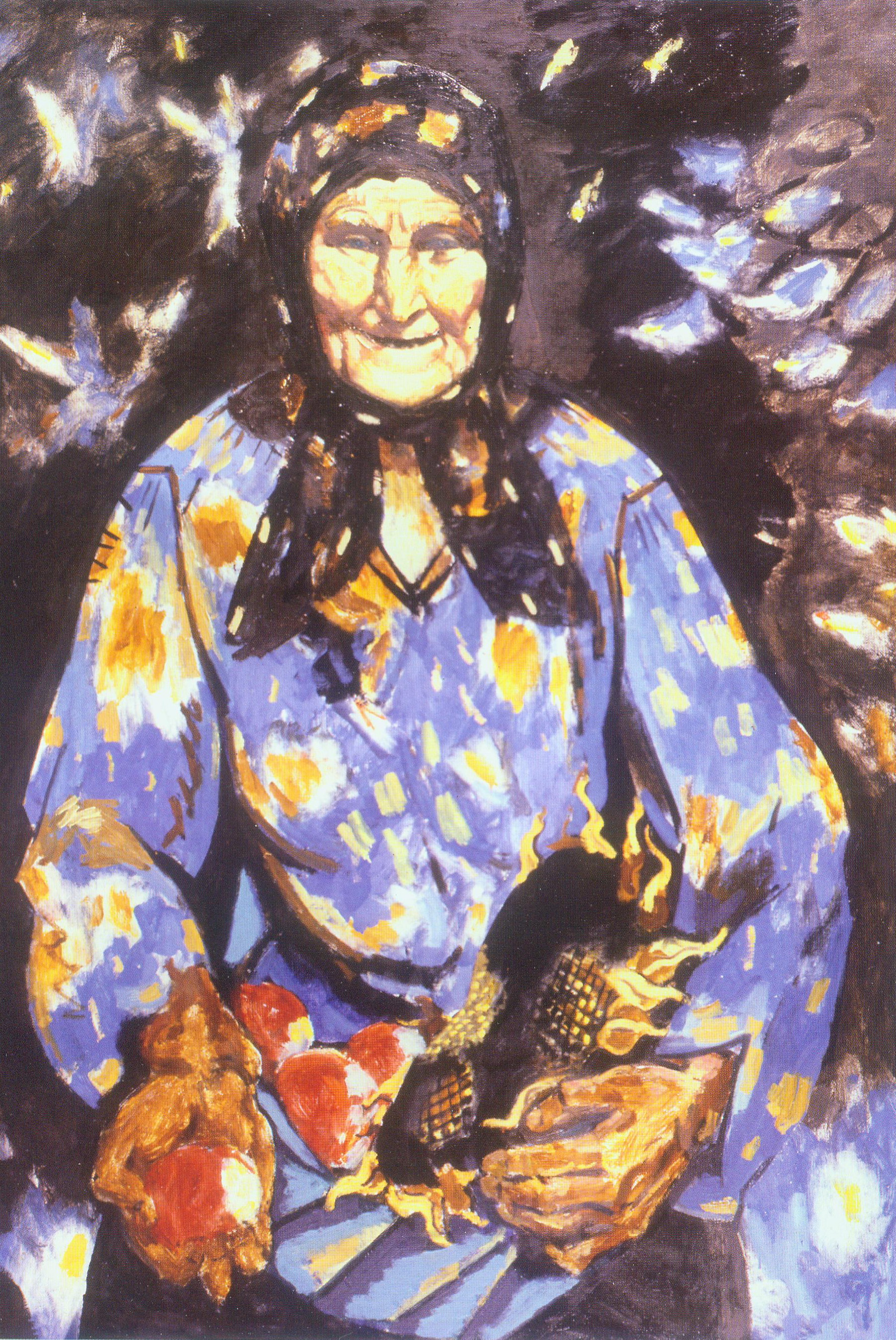 Угощайтесь, родимые (1980). Источник иллюстрации: Александр Кищенко = Аляксандр Кішчанка = Alexander Kischenko : летописец XX столетия / [составители: Л. Ф. Анцух, Н. В. Кухаренко-Кищенко ; авторы текстов: Л. Д. Наливайко, Е. Ф. Шунейко, Б. А. Крепак ; научный редактор Е. Ф. Шунейко ; переводы: В. В. Ржеуцкая, Л. Ф. Анцух, М. Кроули ; предисловие С. Н. Румаса]. – Минск, 2015. – С. 116.