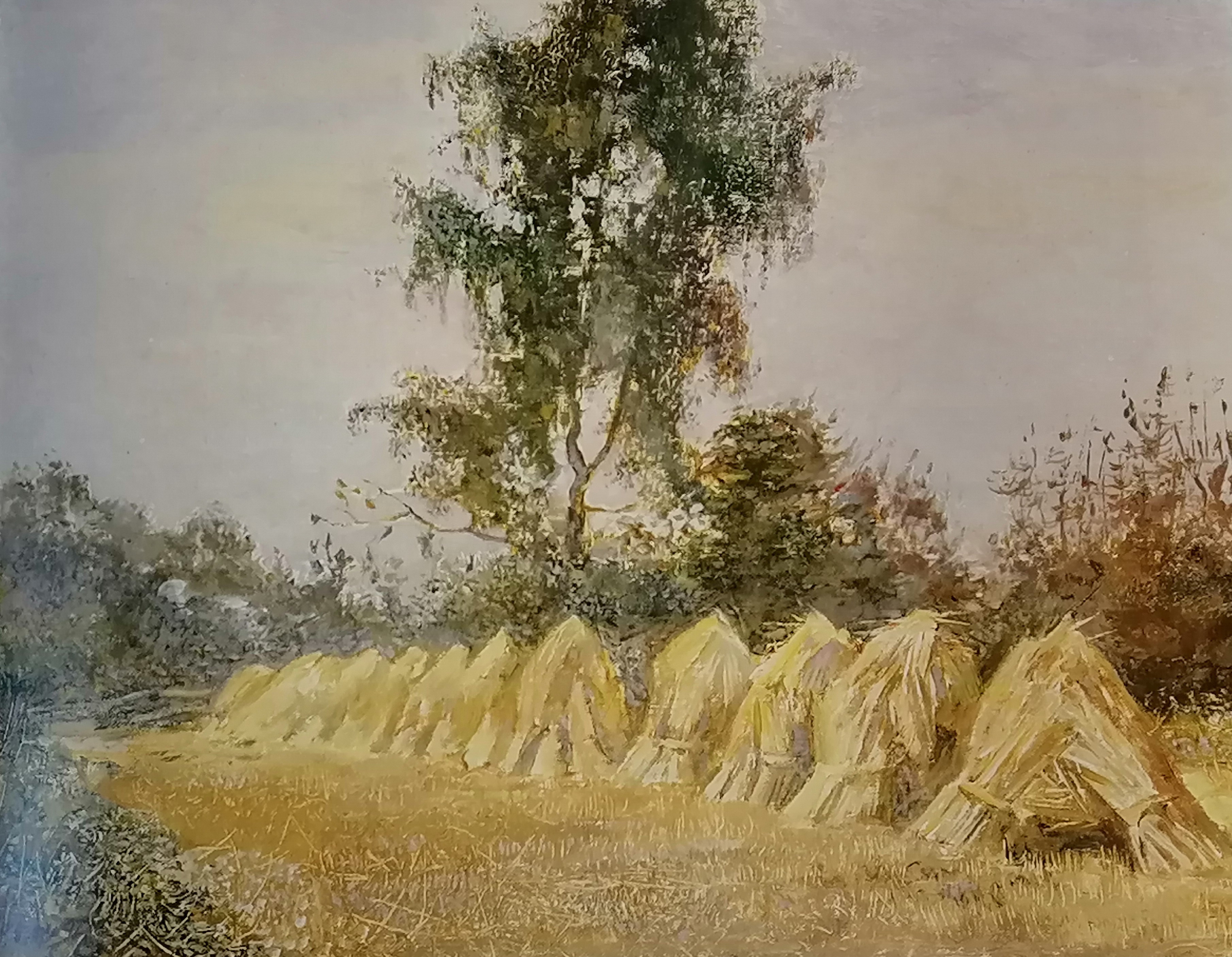 Месяц жнівень (1993). Крыніца ілюстрацыі: Аўтаманаграфія : альбом / Алесь Mara. – Мінск, 2002. – С. [25].