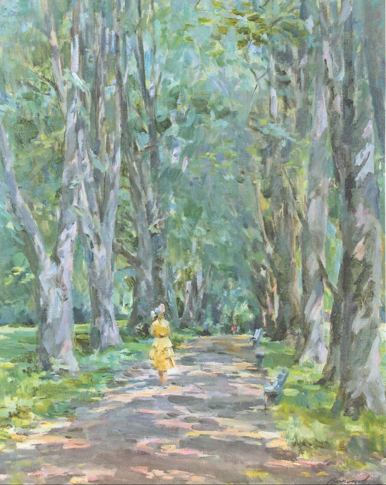 Алея ў парку (1958). Крыніца ілюстрацыі: Натан  Воранаў = Натан Воронов = Natan Voranau : [альбом / аўтар тэксту і складальнік Н. Л. Сяліцкая]. – Мінск, 2016. – С. 59. 