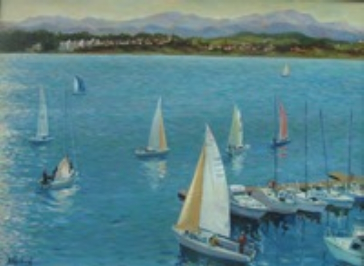 Барабанцев В.К. "Испания. Яхты" (2014). Источник иллюстрации: http://bel-art.by/pic7078.php