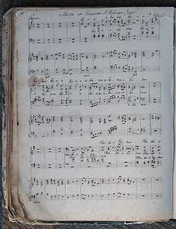 Фрагмент твора Я. Глінскага «Меса ў гонар св. Алены», запісаная яго вучнем Э. Гірдо. Крыніца ілюстрацыі: https://media.catholic.by/nv/n86/art9.htm