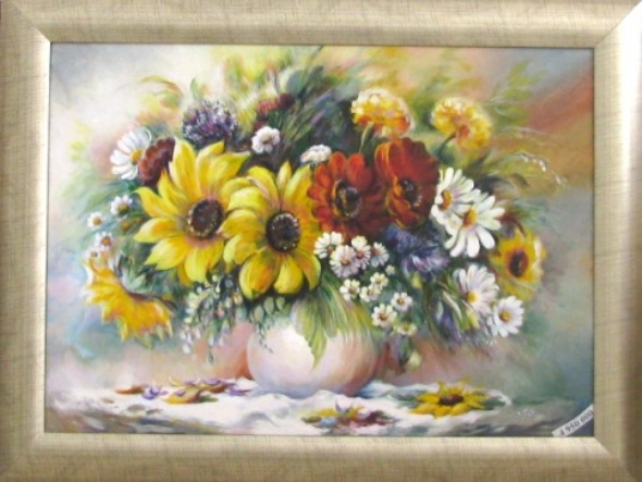Л. Зуева. Нацюрморт з кветкамі. 2014. Крыніца ілюстрацыі:: http://bel-art.by/pic5751.php
