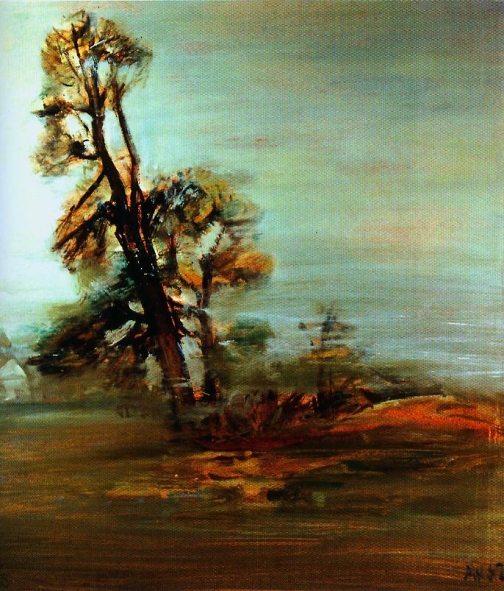 "Старое дрэва" (1997). Крыніца ілюстрацыі: Сучасны беларускі жывапіс, XXI стагоддзе = Современная белорусская живопись, XXI век = Modern Belarusian Painting, XXI century : альбом. – Мінск, 2010. – С. 167.