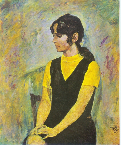 "Алена" (1975). Крыніца ілюстрацыі: Сучасны беларускі партрэт : Жывапіс. Скульптура. Графіка : [альбом / аўт.-склад. Л. Н. Дробаў]. – Мінск : Беларусь, 1982. – 189 с.