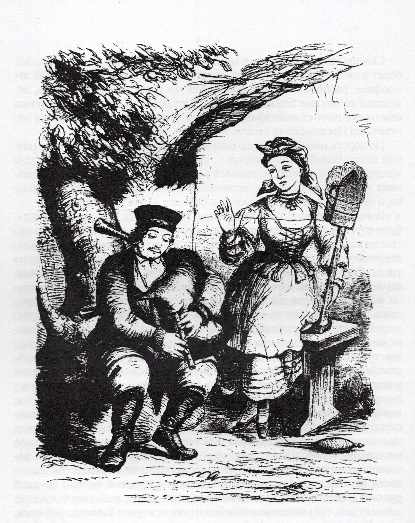 Дударь белорусский. Иллюстрация к "Западнорусским очеркам" П.М. Шпилевского (1859). Источник иллюстрации: Путешествие по Полесью и белорусскому краю / П. М. Шпилевский. – Минск, 2016. – С. 54.