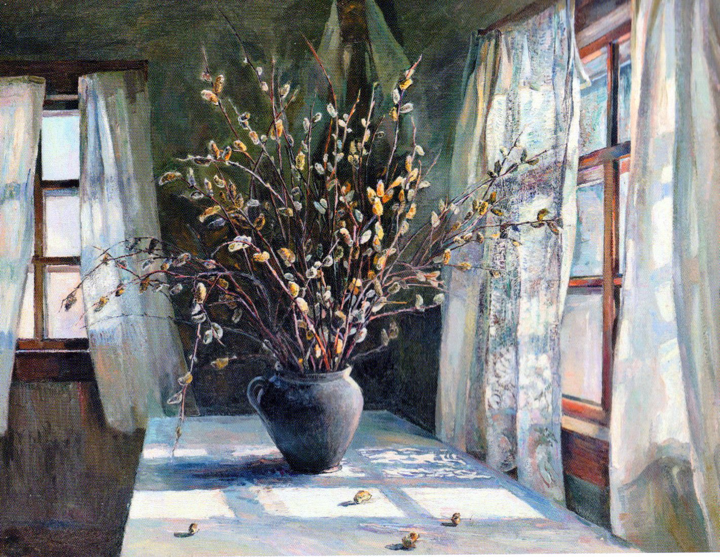 Вербная надзеля (1995–1996). Крыніца ілюстрацыі: Уладзімір Сулкоўскі = Владимир Сулковский = Uladzimir Sulkowski / [аўтар тэксту і складальнік С. І. Анэйка]. – Мінск, 2020. – С. 49.